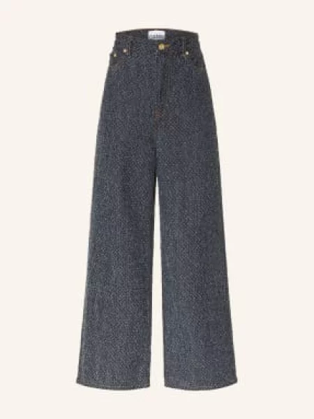 Ganni Dżinsy Z Szerokimi Nogawkami blau