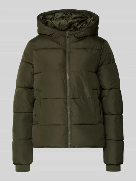 Kurtka pikowana o kroju regular fit z kapturem model ‘BEE NEW’ Pieces