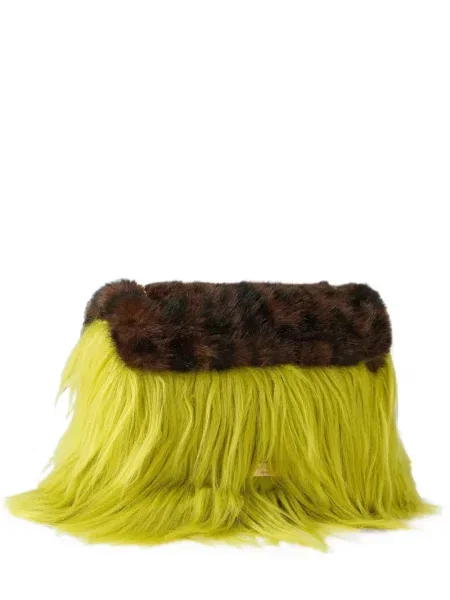 Geantă Kurt Geiger London cu blană galben