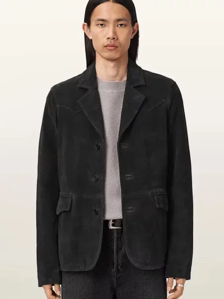 Semiš suknjič AllSaints HORNETT črna