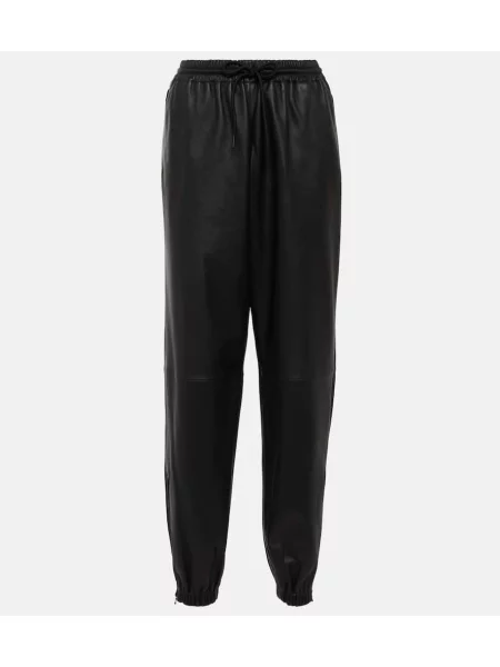 Pantaloni de trening Wardrobe.nyc din piele negru