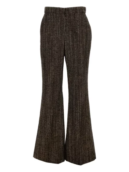 Pantaloni Fendi din tweed evazate maro