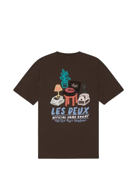 Tricou Les Deux cu imagine maro
