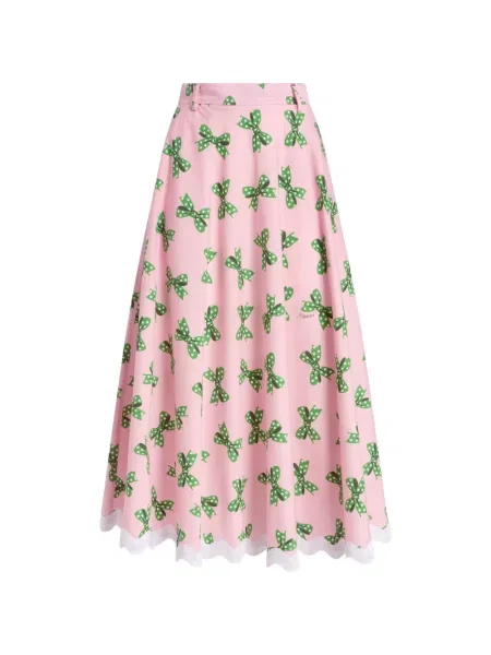 Fustă midi Moschino cu funde roz
