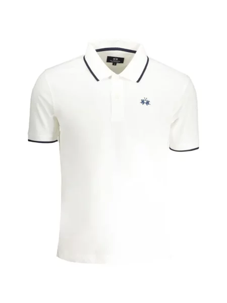Tricou polo La Martina cu broderie alb