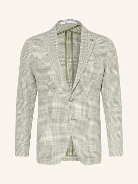 Tagliatore Sako Slim Fit S Lnem světle zelená bílá