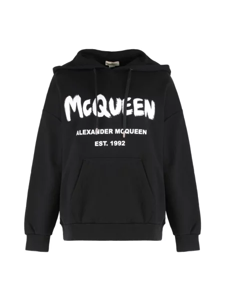 Bluza z kapturem Alexander Mcqueen z logo czarna