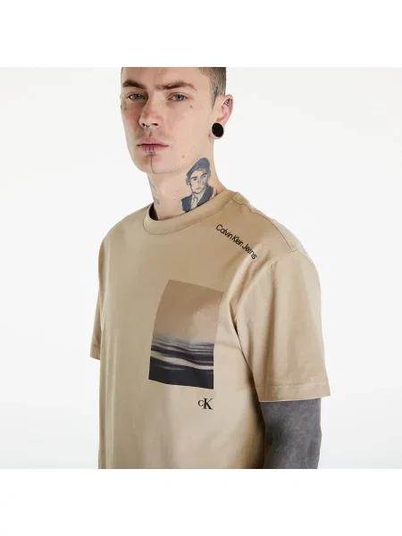 Calvin Klein Jeans Tricou SERENITY BACK GRAPHIC bej