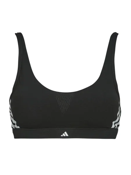 Pruhovaná podprsenka Adidas čierna