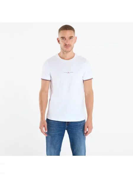 Μπλουζάκι Tommy Hilfiger Slim Jersey Tipped T-Shirt White M λευκό
