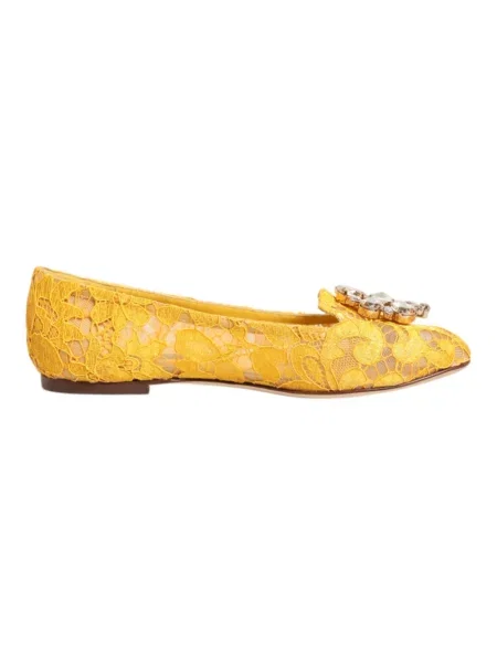Balerinki Dolce And Gabbana koronkowe żółte