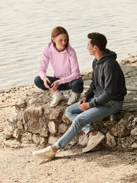 Суичър с качулка Fruit Of The Loom с качулка розово