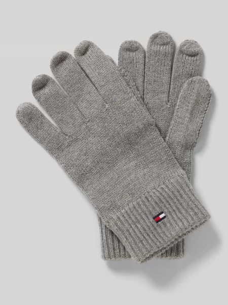 Rękawiczki z mieszanki bawełny i kaszmiru Tommy Hilfiger szare
