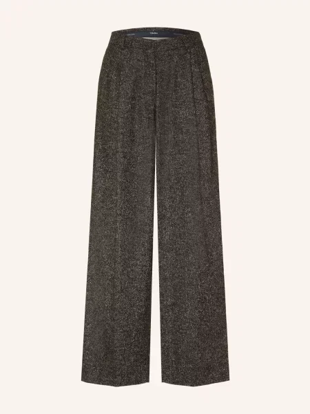 S Max Mara Marlene Kalhoty Natale černá / hnědá bílá