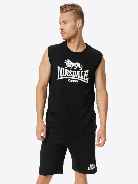 LONSDALE Tricou CLOPTON negru alb