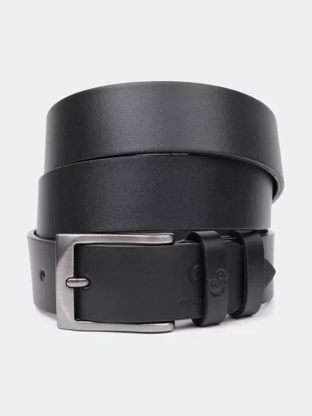 Кожаный ремень Grande Pelle с ремешками черный