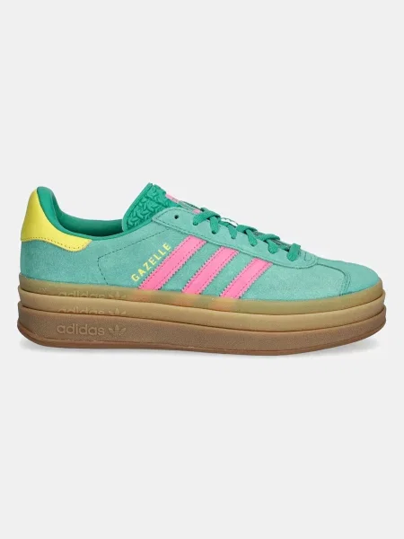 Adidas Originals sneakers din piele intoarsă Gazelle Bold verde