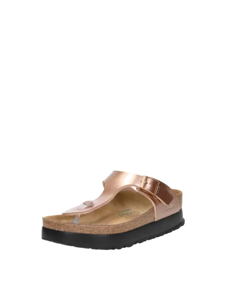 Birkenstock Gizeh Flex Platform Birko-Flor Regular Fit Kobiety Sandały Birkenstock Gold Size: brązowe