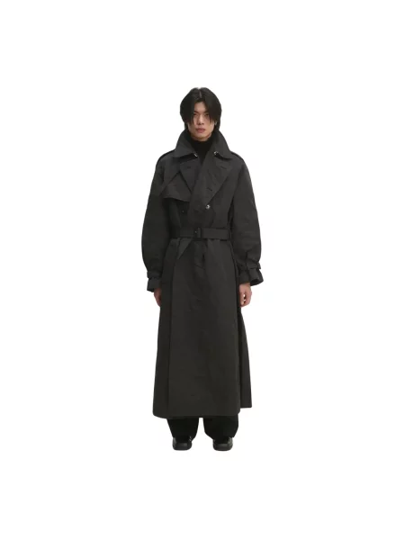 VETEMENTS trencz Metalized Wrinkled Trenchcoat przejściowy oversize czarny