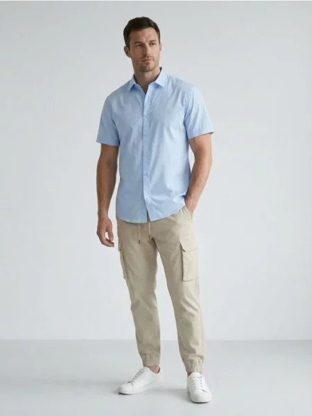 Sinsay Kalhoty jogger cargo béžová