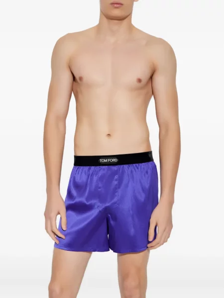 Boxeri Tom Ford de mătase cu autograf violet