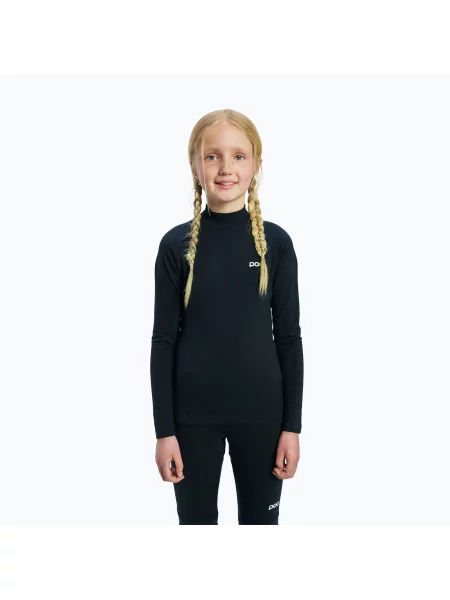 Gyermek Termoaktiv pulóver POC Layer Merino Mock Neck Jersey Jr uranium black. Méret: fekete