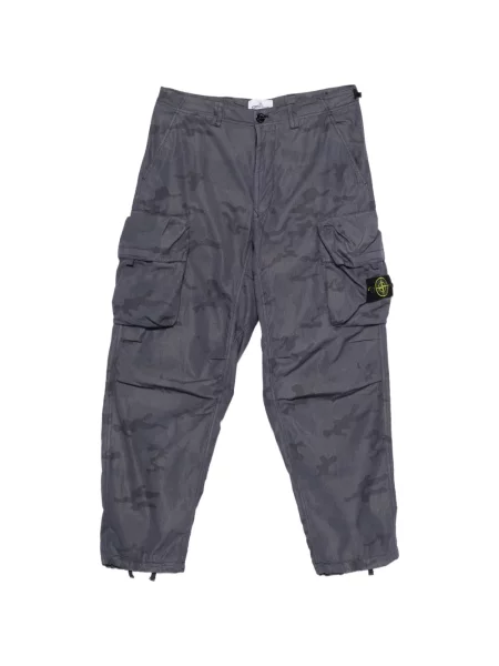 Pantaloni cargo Stone Island cu imagine cu model camuflaj albastru