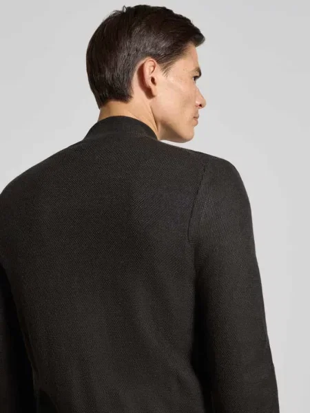 Kardigan rozpinany z mieszanki wełny ze stójką Joop! Collection czarny