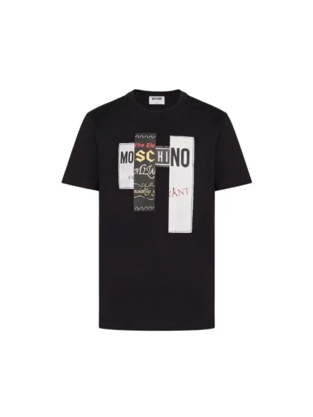 Koszulka Moschino z nadrukiem z dżerseju czarna