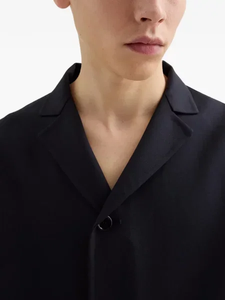 Palton Jil Sander din țesătură twill albastru
