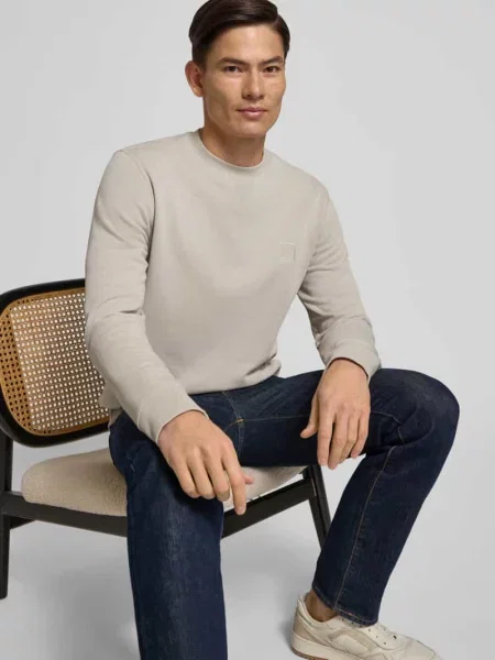 Bluza o kroju regular fit z czystej bawełny model ‘WESTART’ Boss Orange szara