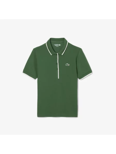 Lacoste Tenisowa Koszulka Polo Z Regulacją Ciepła O Regularnym Kroju zielona