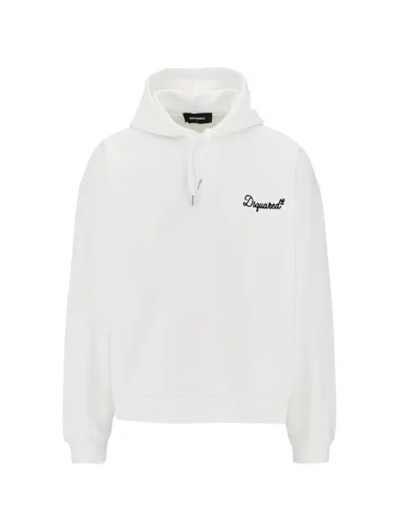 Hanorac cu glugă Dsquared2 cu broderie cu cordon alb