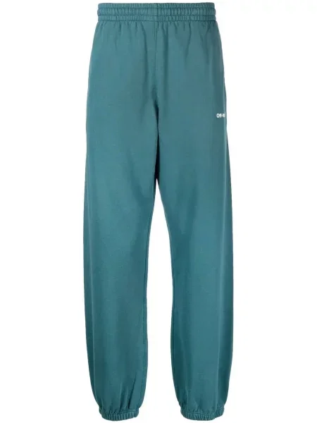 Pantaloni Off-white cu imagine alergare alb