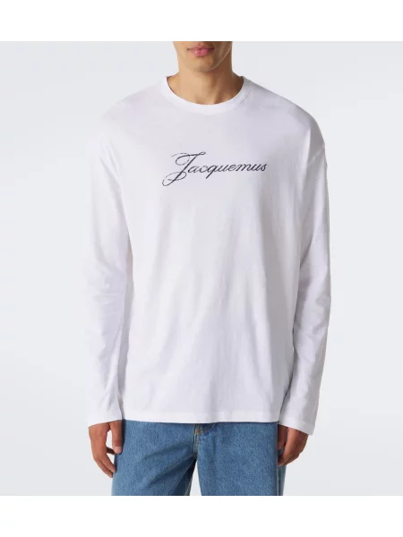 Tricou Jacquemus din jerseu cu autograf alb