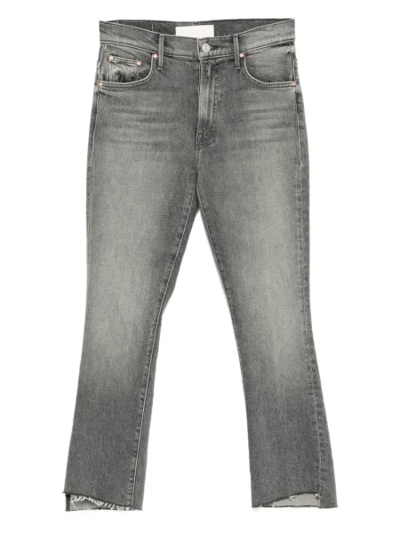 Jeansy Mother o krotszym kroju szare