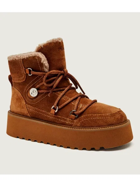 Pinko Bocanci Martina 01 | piele întoarsă | shearling maro