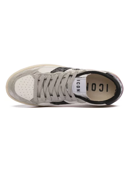 Pantofi Icon cu model zebră alb
