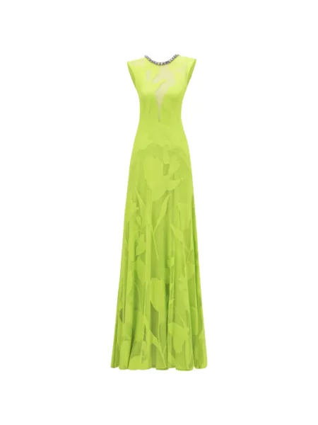 Maxi rochie maxi Gemy Maalouf din dantelă de costum verde