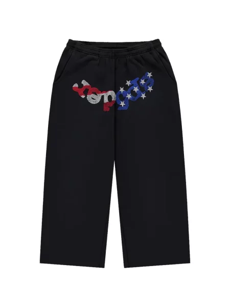 Stras pantaloni scurți Sp5der negru