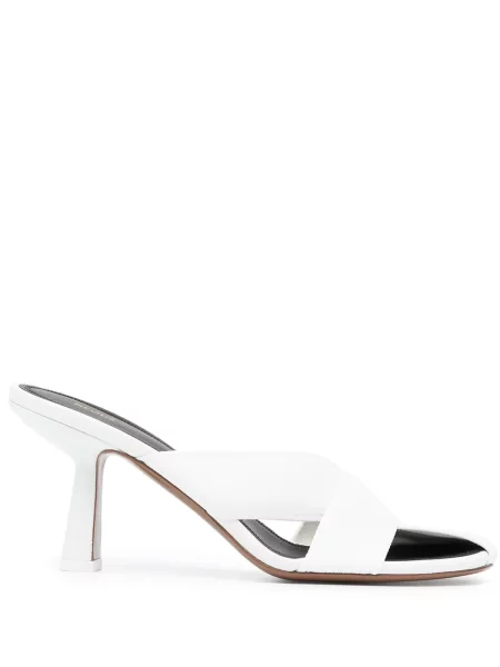 Papuci tip mules Neous tricotate alb