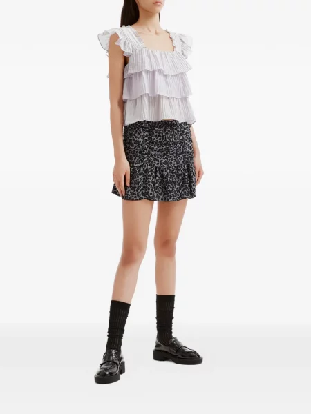 Fusta mini B+ab cu imagine cu model leopard negru