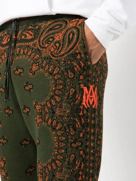 Pantaloni Amiri cu imagine cu model paisley verde
