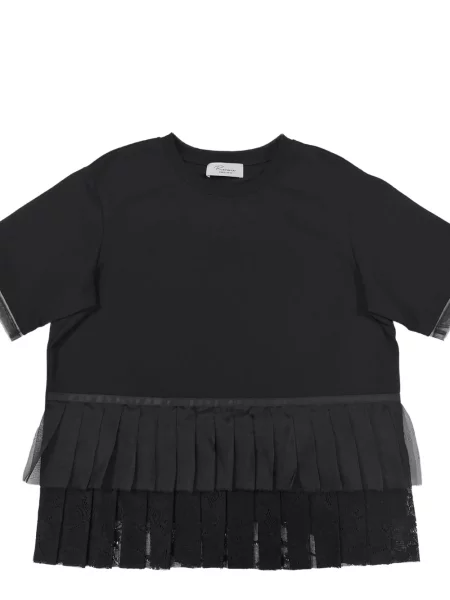 Top Caroline Hu din dantelă negru