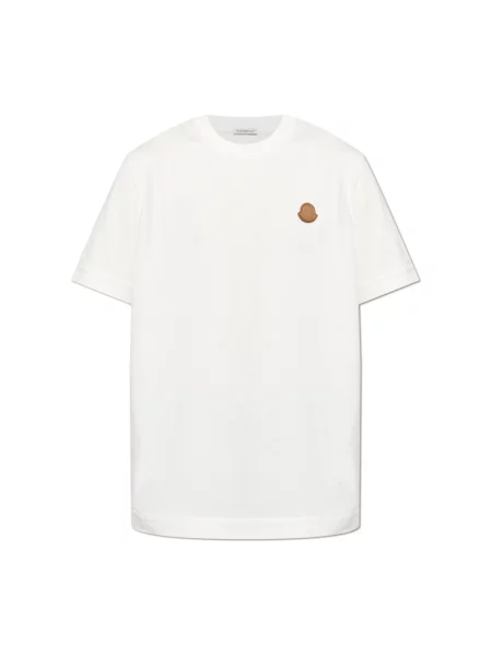 Koszulka Moncler z logo beżowa