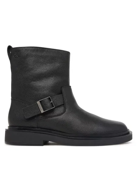 Calvin Klein Kozaki Sq Rubber Boot Buckle Lth czarny