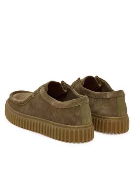 Ilgaauliai batai Clarks su raišteliais žalia
