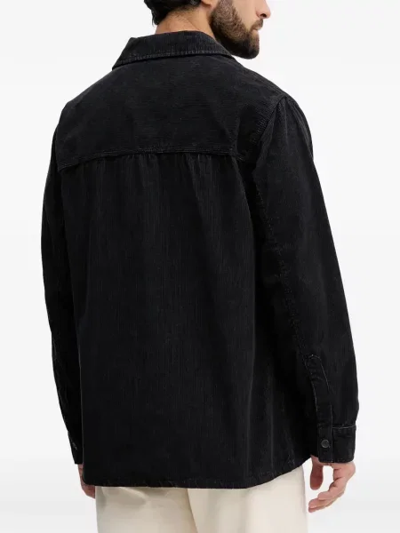 Cămașă Armani Exchange de catifea cord negru