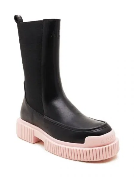 Armani Exchange De piele ghete chelsea negru