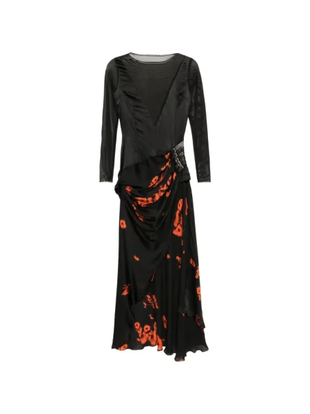 Rochie maxi Tessitura cu imagine drapată negru